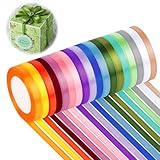 Geschenkband 18 Farben, 10mm x 22m Satinband, Schleifenband,Verpackungsband Stoffband, Geschenkband...