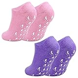 Jinlaili 2 Paar Feuchtigkeitsspendende Gel Socken, 21.5 cm Weiche SPA Socken mit Vitamin und Öl...