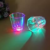 BAIFULAI 24 Stück Schnapsgläser Leuchtende Plastik, 50ml LED Schnapsglas, Neon Party Lustig...