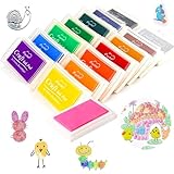 Aohcae 15 Farben Stempelkissen Bunt, Fingerabdruck Set Kinder Waschbar Stempelfarbe Stempel Kinder...