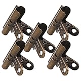 LOORGVEL 5 Stück 5 Stück Vintage Bulldog Clips 48mm Robuste Eisen Büroklammern für Fotos...