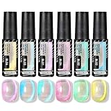 Cat Eye Gel Nagellack Set | 6 Stück Magnetischer Nagellack Gel Glitzer Gel Nagellack | Dazzling Gel...