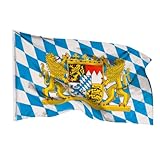 Aricona Bayern Flagge 90x150cm - wetterbeständige Fahne mit Messingösen, 100% Polyester, robuste...