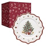 Villeroy & Boch Toy's Delight Platzteller, 35 cm, Premium Porzellan, Weiß/Rot
