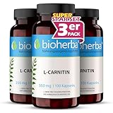 L-Carnitin Kapseln – 300 Stück mit 350 mg hochdosiert von BIOHERBA PZN 18215215