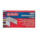 Herlitz 8760514 Heftklammern Nummer 24/6 verzinkt, 1000 Stück, metall