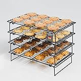 YOYIKKO 4 Kühlregale zum Kochen und Backen, 4 Etagen Abkühlgitter, zusammenklappbar, 26 x 41cm,...