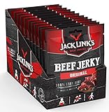 Jack Links Beef Jerky Original – 12er Pack (12 x 70 g) – Proteinreiches Trockenfleisch vom Rind...