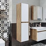 ROOMART • Hochschrank • Badezimmermöbel Set • Atlantic • 4 Teilig Badezimmerschrank • 100...