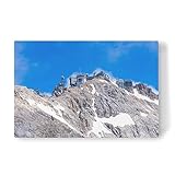 artboxONE Leinwand 90x60 cm Natur Berg, Wolken, Bergstation von Rico Ködder