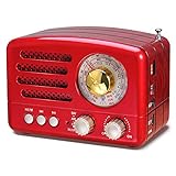 PRUNUS J-160 AM/FM/SW Retro Radio mit Bluetooth, Nostalgie Radio Klein mit 1800mAh Wiederaufladbare...