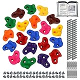 ALPIDEX Kinder Klettergriffe bunt 5/10/15/20/30 Stück Klettersteine inklusive Befestigungsmaterial,...