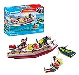 PLAYMOBIL Action Heroes 71464 Feuerwehrboot mit Aqua Scooter, aufregende Wasserrettung, inklusive...