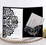 BLUGUL 10 Stück Hochzeit Einladungskarten, Hochzeitskarten, Hollow Floral Design, mit 2...