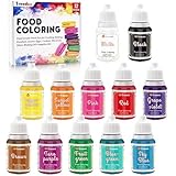 Lebensmittelfarbe Flüssige, 12 Farben x 10ml Lebensmittel Farben Set, Lebensmittelfarbe zum Backen...