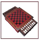 YOMMIOO Schach Deskschach Set, Harzschach Imitiert Qin Terrakotta Krieger Und Pferde, Tragbares...