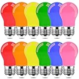 GVOREE 12er Pack Farbig Leuchtmittel E27 2W LED Beleuchtung Glühbirne,Gemischte Farben...