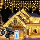 Solar Eisregen Lichterkette,Solarenergie und Wiederaufladbar,20m +5m 660 LED IP65 Wasserdicht, Mit 8...