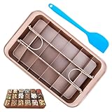 RUCUDIM Brownie Backform Backblech Brownie mit Trennwänden und Spatula, Antihaftbeschichtete...