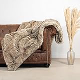 Quantum Interior by Maxland Luxuriöse Kunstfelldecke in 2 Größen Kuscheldecke in 2 Farben...