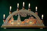 yanka-style Schwibbogen Lichterbogen Leuchter Dorf & Glocken 10flammig innenbeleuchtet Weihnachten...