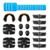 EONDEVO 35PCS / Set Bauchmuskeltrainer EMS Trainingsgerät, EMS Muskelstimulator mit 4 Controller...