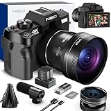 NBD 4K Digitalkamera 48MP mit 16X Zoom, 4K/60fps Video, 3' 180° klappbarem Display, WiFi – Inkl....