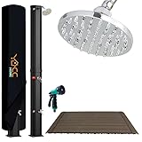 CCLIFE Solardusche 40L mit Bodenplatte und Handbrause Solar Gartendusche Pooldusche Regendusche...