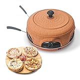 BluMill Elektrischer Pizzaofen, Pizzadome Mit Tonhaube Für Gleichmäßige Wärme, Mit Spatel,...