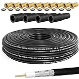HB-DIGITAL 30m Koaxialkabel SAT HQ135 PRO inkl. 4x Gummitüllen + 10x F-Stecker vergoldet GRATIS...