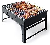 Kompakter Mini Grill BBQ - Holzkohle, tragbar & klappbar,Tischgrill Tragbarer Reisegrill Outdoor...