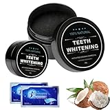 2 Stücke Zahnweiss Teeth Whitening Powder - Zahnweiß Pulver Natürliche Kokosnuss Aktivkohle...