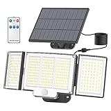 SIGRILL Solarlampen für Außen, Solar Strahler Solarleuchte mit Bewegungsmelder, 348 Led Solar mit...