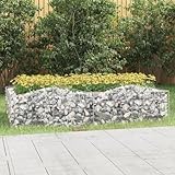 Gabionen-Hochbeet mit Hochbogen 200x100x50 cm Verzinktes Eisen,jiangboyue-153550