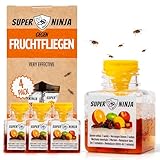 Super Ninja Fruchtfliegenfalle für Innenbereich – 4er-Pack, Wirksame Obstfliegenfalle für...