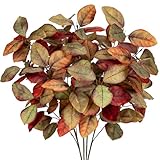 Briful 5 PCS Künstliche Magnolienzweige – Herbstdeko Kunstzweige Herbstblätter in Ahornrot-Grün...