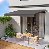 HOMEDEMO Gelenkarmmarkise Markise mit Handkurbel, 300x250cm, Anthrazit, Sonnenmarkise...