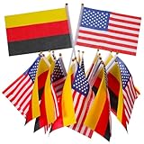 TOYANDONA 20 Stück Teiliges Handflaggen und Deutschland Kleine Fahnen Stäben Langlebige Handfahnen...