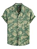 VATPAVE Herren Front Pocket HawaiiHemden Freizeithemden Blumen Kurzarm Knopfleiste Tropische...