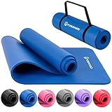 TOSANEO Fitnessmatte mit Tragegurt Gymnastikmatte aus NBR Schaumstoff rutschfeste Sport-Matte für...