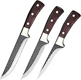 Aleevii Profi Schlachtermesser 3-Teilig Metzgermesser Set-Filetiermesser & Hackmesser & Schälmesser...