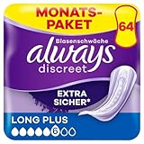 Discreet Inkontinenz-Einlagen Long Plus (Größe 6) Pads Damenbinden 4 X 16 STÜCK mit Pufai Grocery