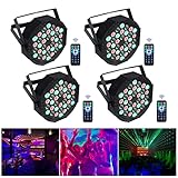 4PCS LED Par Strahler 36 LED 72W Discolicht Partylicht RGB DMX512 mit Fernbedienung, Bühnenlicht 7...