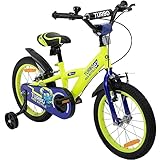 Actionbikes Kinderfahrrad Turbo - 16 Zoll - V-Brake Bremsen - Freilauf - Kettenschutz - Stützräder...