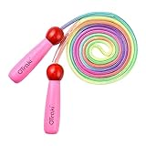 OTraki Springseil Kinder, Verstellbare Seilspringen Kinder mit Holzgriff Skipping Rope Kids für...