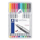 STAEDTLER Fineliner triplus, superfeine, metallgefasste Spitze, Linienbreite ca. 0.3 mm, dreikant,...