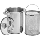 BROWIN® Rostfreier Spargeltopf 313500 mit Glasdeckel | 4 Liter | Pastatopf mit Siebeinsatz | für...