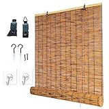 Bambusrollo Sonnenschutz Sichtschutz Bambus Rollo für Pavillon Terrasse Veranda Balkon, Retro...
