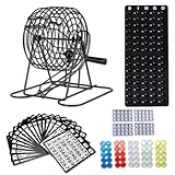 FGXY Großes Bingo Spiel, Bingo Spiel mit Metalltrommel, Bingo Spiel Erwachsene, Umfassen...