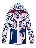 SERENYOU Mädchen Übergangsjacke Gefütterte Regenjacke Kinder Winddicht Warme Matschjacke mit...